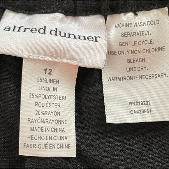 Black linen drawstring pants by Alfred Dunner size 12 - Picture 3 of 5